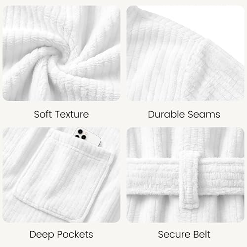 Image of PJGGZ Men's Bathrobes with Hood, Soft Long Towel Robe for Men - Super Absorbent Quick Dry yet Warm