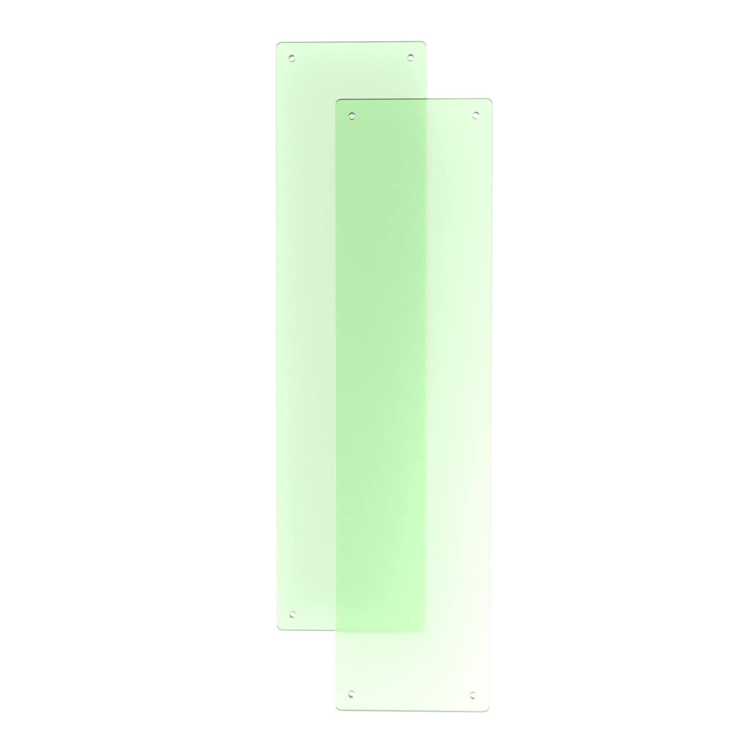 Door Finger Plate with Screws (2, Clear Green Tint)
