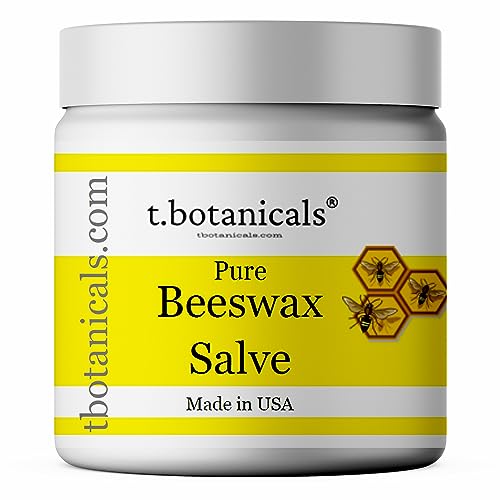 Pure Beeswax Cream with Calendula Oil, Hand and Body Salve, Balm for Eczema, Psoriasis, Diaper Rash,Sunburns, Cuts, Scrapes Relief, All Natural Ingredients, Healing Skin Made by t.Botanicals, 2 Ounce