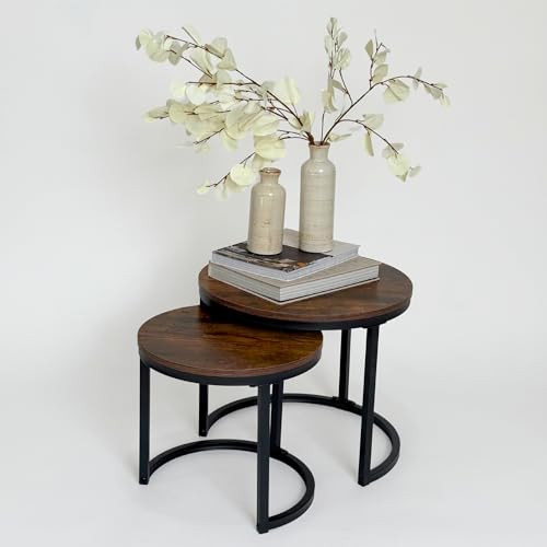 La mejor selección de Mesas de café los mejores 5. 49 ALTALIA-HOME-OFFICE Set de 2 Mesas Auxiliares para Sala Mesa de Centro - Mesa Auxiliar en Madera y Acero - Mesas Laterales Cafés - Juego Nesting Moderno - Mesitas de Noche...
