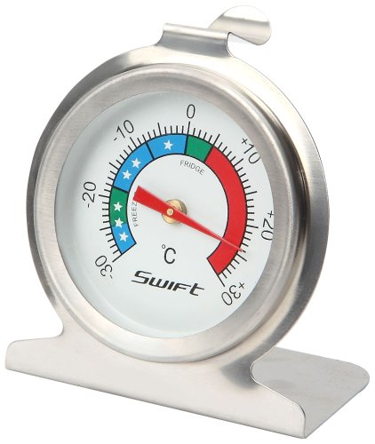 Dexam Roestvrij staal Koelkast en Diepvriezer Thermometer, Zilver