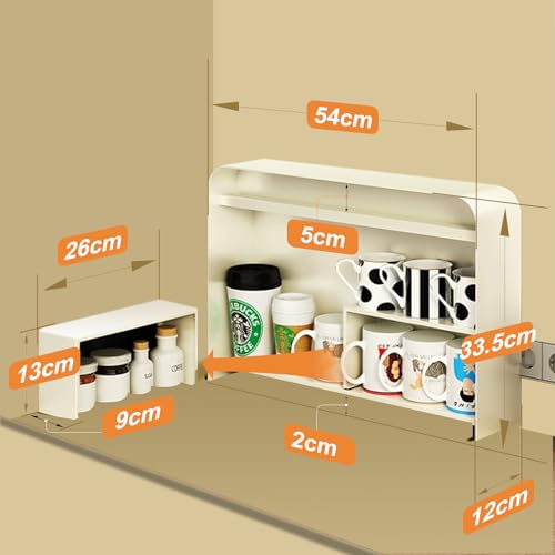 隠せるデザイン】調味料ラック 幅54cm×奥行12cm×高さ33.5cm｜