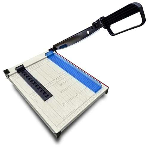Massicot 12 feuilles avec base en métal pour étiquettes, cartes, papier cartonné, travaux manuels, photos