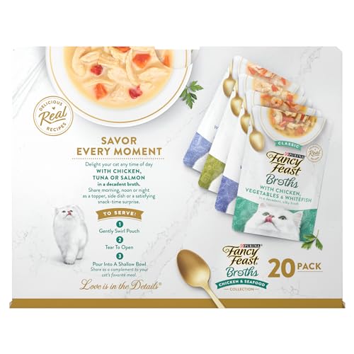 Purina Fancy Feast Chicken and Seafood Broth Food Topper (20 Pack) 1.4 oz - image 8