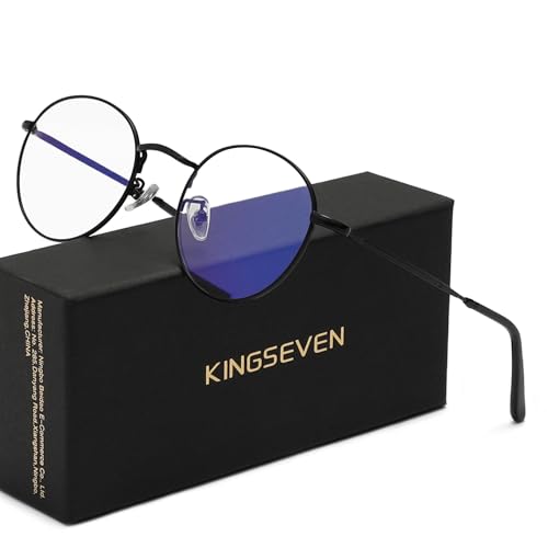 Image of KINGSEVEN Anti-Blue Light Glasses,Ultra-Light Frame Glasses For Men And Women, Prevent Eye Fatigue And UV Glare