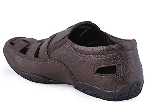 Image of Lazard Khadim's Men Brown Casual Slip-On Sandal - UK 7