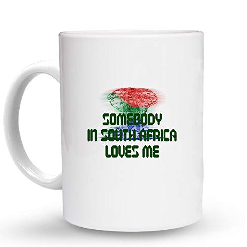 Makoroni - SOMEBODY IN SOUTH AFRICA LOVES ME South Africa South African - 6 Oz. Ceramic ESPRESSO MUG Coffee Drink Cup, DesL29