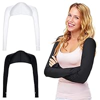Yolev 2 Stück UV-Schutz Bolero Damen Sonnenschutz Schal Armstulpen Eisseide Kühlschal Armmanschetten mit Fingerlöchern Fingerlose Handschuhe Ärmel