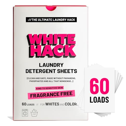 White Hack Fragrance Free Laundry Detergent Sheets | Clothes Detergent