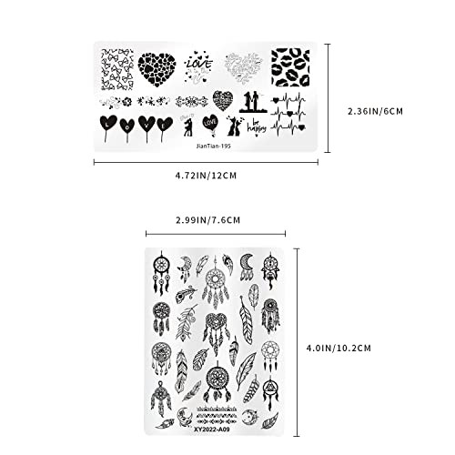 6 Pcs Nail Stamp Plates Valentine's Day Theme Nail Art Stamp Templates Set Diy Print Manicure Tool Nail Art Decorations For Valentine's Day #TOP1