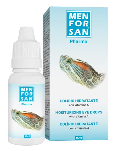 Menforsan Colirio para Tortugas con Vitamina A | Limpia los Ojos inflamados de Las Tortugas | Solución oftalmológica | con ácido hialurónico | Transparente | 15ml