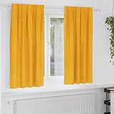 Gecheer Verdunkelungsvorhänge 2 pcs Senfgelb 140 x 175 cm Samt, Rollo Verdunkelung Sichtschutz Sonnenschutz für Fenster Schlafzimmer Wohnzimmer4107274
