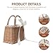 ABOOFAN Wicker Handbag Woven Rattan Storage Basket Top Handles Wedding Flower Girl Baskets Boho Style Beach Bag Straw Tote Retro Summer Clutch Beach Basket Purse White