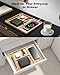 Valet Tray, Built-in Wireless Charger, Nightstand Organizer, Bamboo Desk Bedside Caddy Organizer Tray for Men, EDC Catchall Trays for Keys, Watch, Phone, Jewelry