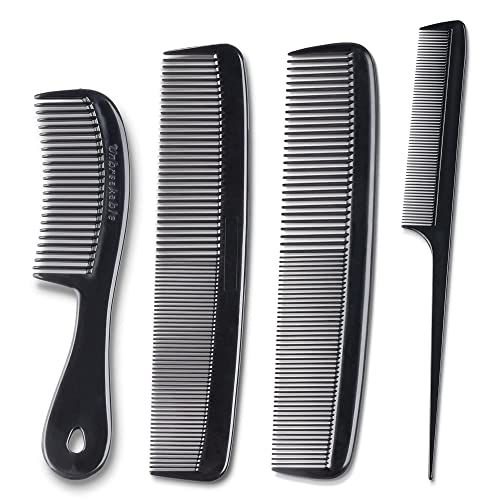 Mars Wellness 4 Piece Professional Comb Set Black - USA MADE - Fine Pro Tail Combs, Dresser Hair Comb Styling Comb - Premium Grade for Men and Women - Parting Teasing and Styling Mars Wellness 4 Piece Professional Comb Set Black - USA MADE - Fine Pro Tail Combs, Dresser Hair Comb Styling Comb - Premium Grade for Men and Women - Parting Teasing and Styling
