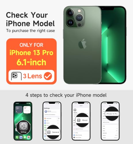 Image of SURITCH for iPhone 13 Pro Case with Magnetic Camera Slide Cover and Adjustable Kickstand, Compatible with MagSafe, Shockproof Bumper Case Slim Protective Cover for iPhone 13 Pro 6.1 Inch, Green