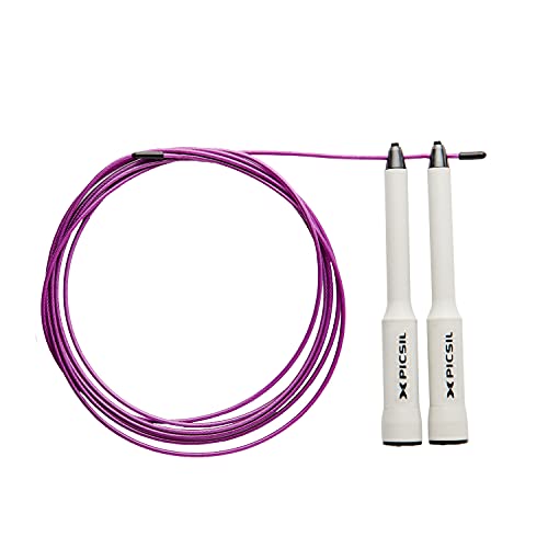 Picsil Sphinx Speed Rope, Comba Ligera y Resistente para Cross Training, Fitness, Boxeo, Cuerda Para Saltar Profesional con Doble Rodamiento, Materiales Premium (Blanco)