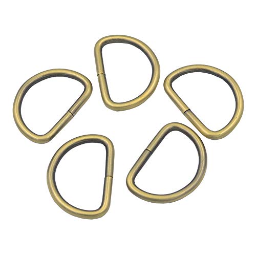 Dgol 1-1/2 Inch Thick Metal Webbing Keychain D Ring Leather Handbag Strap Loop Clasp D Buckles 3 Color (Total 15Pcs) #TOP1