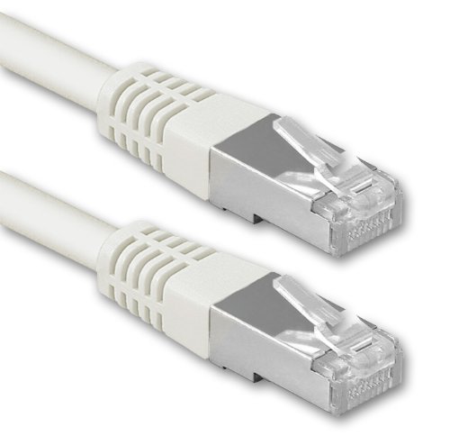 1aTTack.de® 5m - Blanco - 1 Pieza - CAT6 Cat 6 Ethernet LAN Cable de Red 1000 Mbit/s CAT6 Doble blindado PIMF 250MHz Libre de halógenos Compatible con CAT5e CAT6a CAT7 CAT8