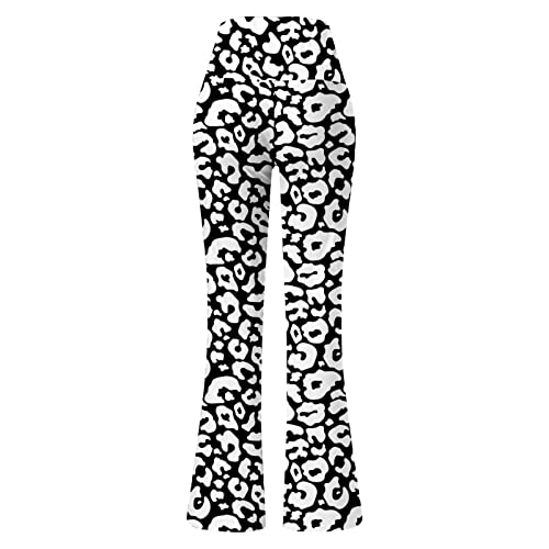 LULER Casual damesbroek met uitlopende pijpen en hoge taille, yogabroek voor dames, 7/8 - Afbeelding 4