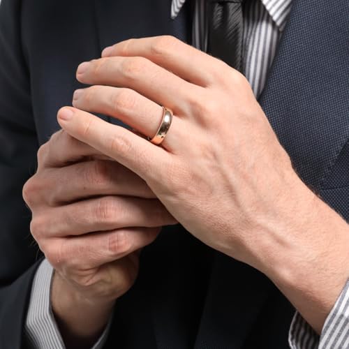 Image of TRUMIUM 2mm 4mm 6mm 8mm Tungsten Wedding Band Ring for Men Women Silver /Rose Gold Plated /Rainbow /Gold Plated Domed High Polish Engagement Promise Rings Comfort Fit 4-15