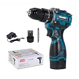 Hanabi Furadeira Parafusadeira 16.8V 2AH com Bateria de Íon de Lítio Motor Brushless 1450 rpm, Mandril 10mm Sem Chave, Inclui 1 Bateria, Carregador e 1 Bits