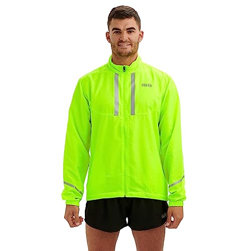 Time To Run Giacca da Corsa da Uomo Con Tasche - Leggera Antivento Traspirante - Ideale Per L'esercizio E Il Jogging Lime