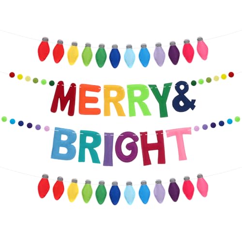 Breling 3 Pcs Large Christmas Felt Garland 3D Set 1