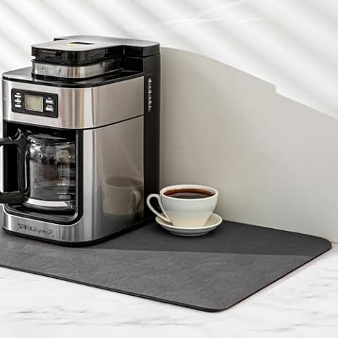 GOPAS Coffee Mat, Hide Stain Coffee Bar Mat for Countertop Dish Drying Mat for Kitchen Counter Absorbent Mat Fit Under Coffee Machine Coffee Pot Appliance Mats Cover