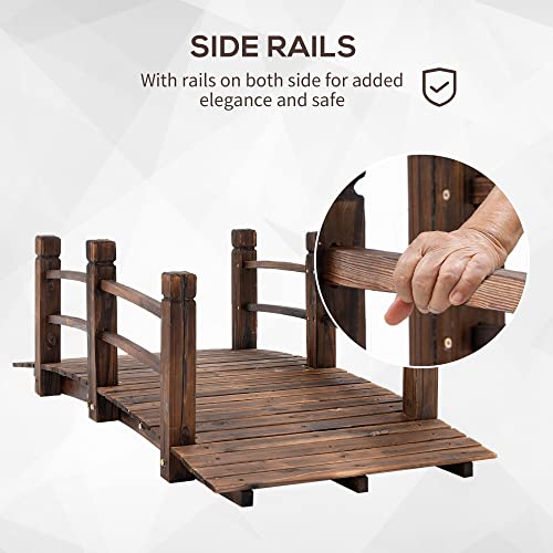 Outsunny US844-1320131 Fir Wood Garden Bridge Arc Walkway thumb #2