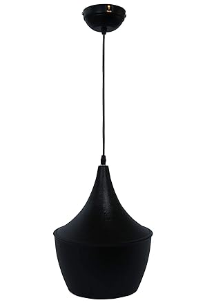 Arus Metal Exquisite Pendant Vintage Black Dholak Shape with Circular Ceiling Hanging Light for Home (Pack of 1 Set)