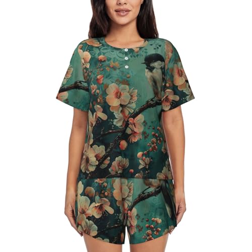 Pijama de manga corta de mujer conjunto de ropa de dormir de verano cómodo