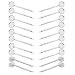 20 Pieces Metal Bobby Pins Hair Clips Hair Bobby Pins with 12mm Round Brass Tray Hairpins Clips Metal Hair Clips for DIY Hair Accessories Making, Silver