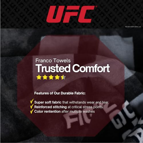 Image of UFC Fight Night Super Soft Bath /Pool /Beach Soft Cotton Terry Hooded Towel Wrap, 24 in x 50 in, (100% Officially Licensed Product) By Franco