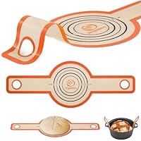 2er Set Silikon Backmatten Für Dutch Oven - Antihaft Brotbackform Einsätze Mit 4 Griffen