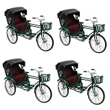HOMSFOU 4 Piezas De Decoración del Hogar Modelo Retro De Rickshaw Decoración De Coche Juguete para Niños Bicicletas para Niños Estilo Antiguo Modelo Jinrikisha Adorno De