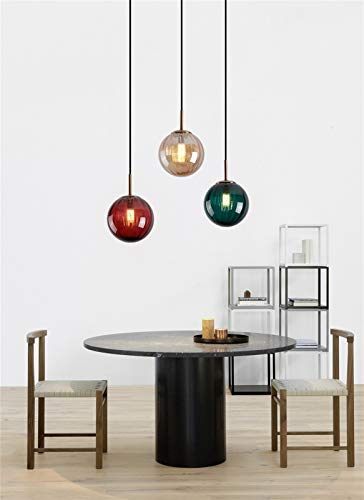 Lampe suspendue E27 lustre en verre et luminaire de chevet réglable - 3