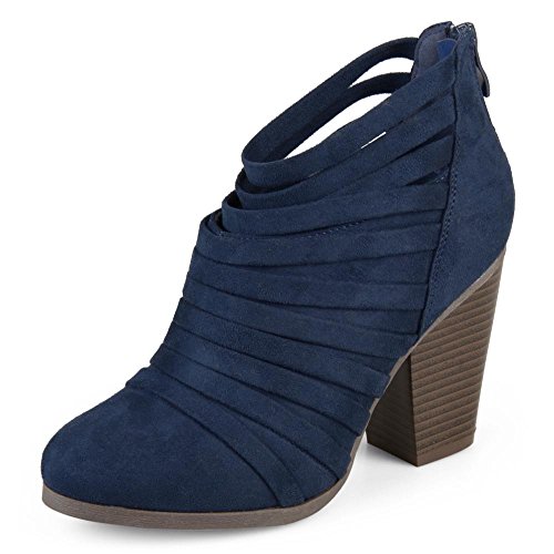 Journee Collection Womens Faux Suede Strappy Ankle Booties