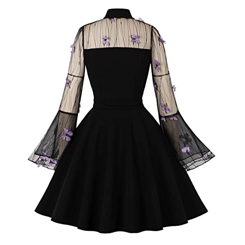 Image of Women's Vintage Polka Dot 1950s Audrey Retro Rockabilly Prom Dress 50's 60's A-Line Cocktail Party Swing Dress