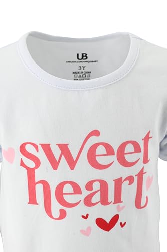 Image of Unique Baby 2 Piece Girls Double Ruffle Leggings Outfit with Short Sleeve Shirt Kid and Toddler Clothes Set