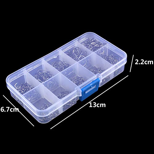 Kit de ganchos de pesca de farpa de aço de alto carbono 500 peças, 10 tamanhos (3#-12#), offset pers