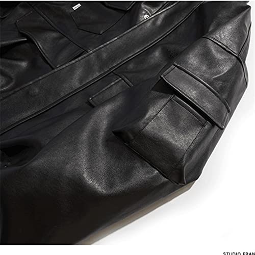 CHUNYU Lederen jas multi-pocket casual losse jas herfst en winter jas Amerikaanse retro - Image 5