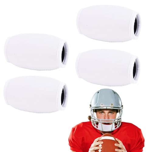 Fukaisu 4 Pcs Football Chin Strap Covers, White Chinstrap Padding Protector