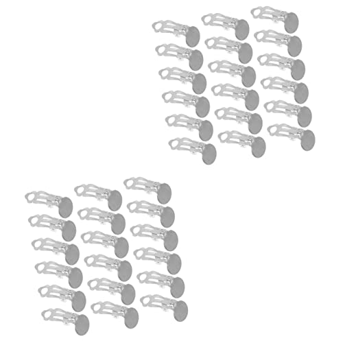 SEWACC 200 Pcs Plateaux Plat Clip-on Trouver pour Percer La Fabrication Non Vierge avec des Matériaux De Conversion Non Percés Retour Bijoux Clip- Oreilles Boucles d'oreilles Cover