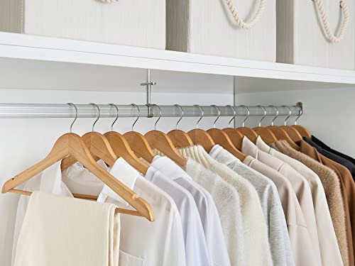 StorageWorks Wooden Hangers 30 Pack, Wood Coat Hanger for Coats, Shirts, Jackets, Pants, Suits, Natural Wood Color