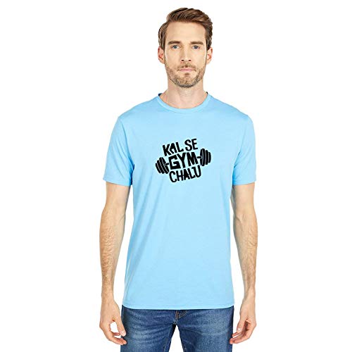 Image of T-Shirt for Men KAL SE Gym CHALU Funny Hindi Quotation, Graphic and Typography t-Shirt