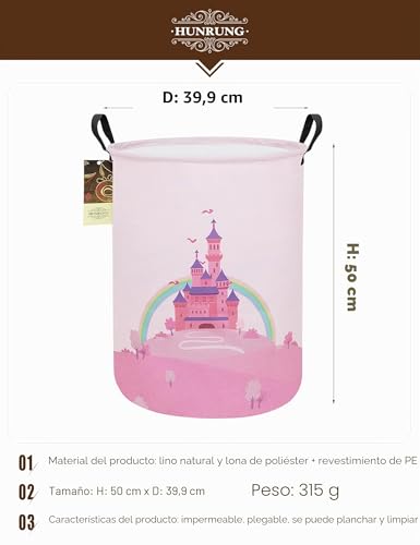 Miniatura 2 de Hunrung Cesto Para Ropa Sucia, Cesta De Almacenamiento Grande De Tela De Lona Ligera, Organizador De Juguetes, Ropa Sucia, Plegable, Impermeable Para Dormitorios Universitarios, Dormitorio De Niños