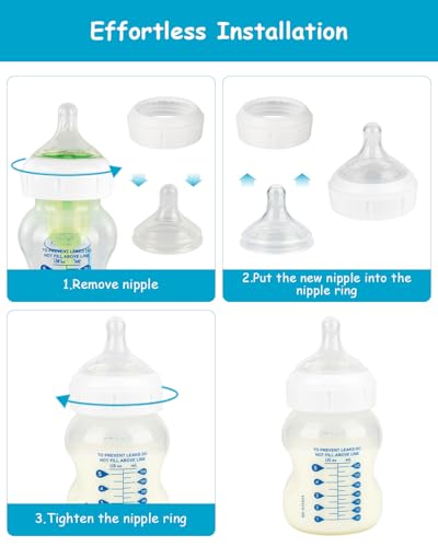 Image of Silicone Nipple for Dr. Brown's Natural Flow Level 2 Wide-Neck Baby Bottle, 3m+, Medium Flow, 6 Count