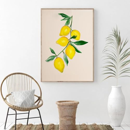 Affiche aquarelle de fruits au citron KemneT 40x60cm pour déco de cuisine