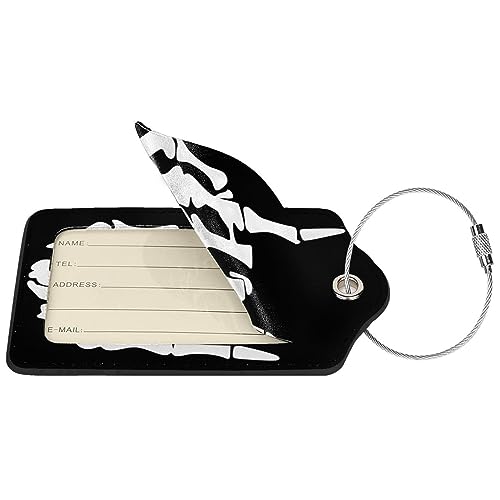 2 Pcs Skull Luggage Tags for Suitcases, Funny Halloween Luggage Tag, Skeleton Hand Decor, Christmas Birthday Gifts for Women Men Uncle Auntie Brother Sister Grandpa Grandma Cruise Ships4